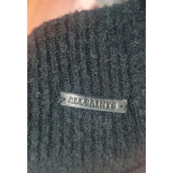 ALLSAINTS Garter Roll Scarf Black 16''x80'' - Picture 5 of 5